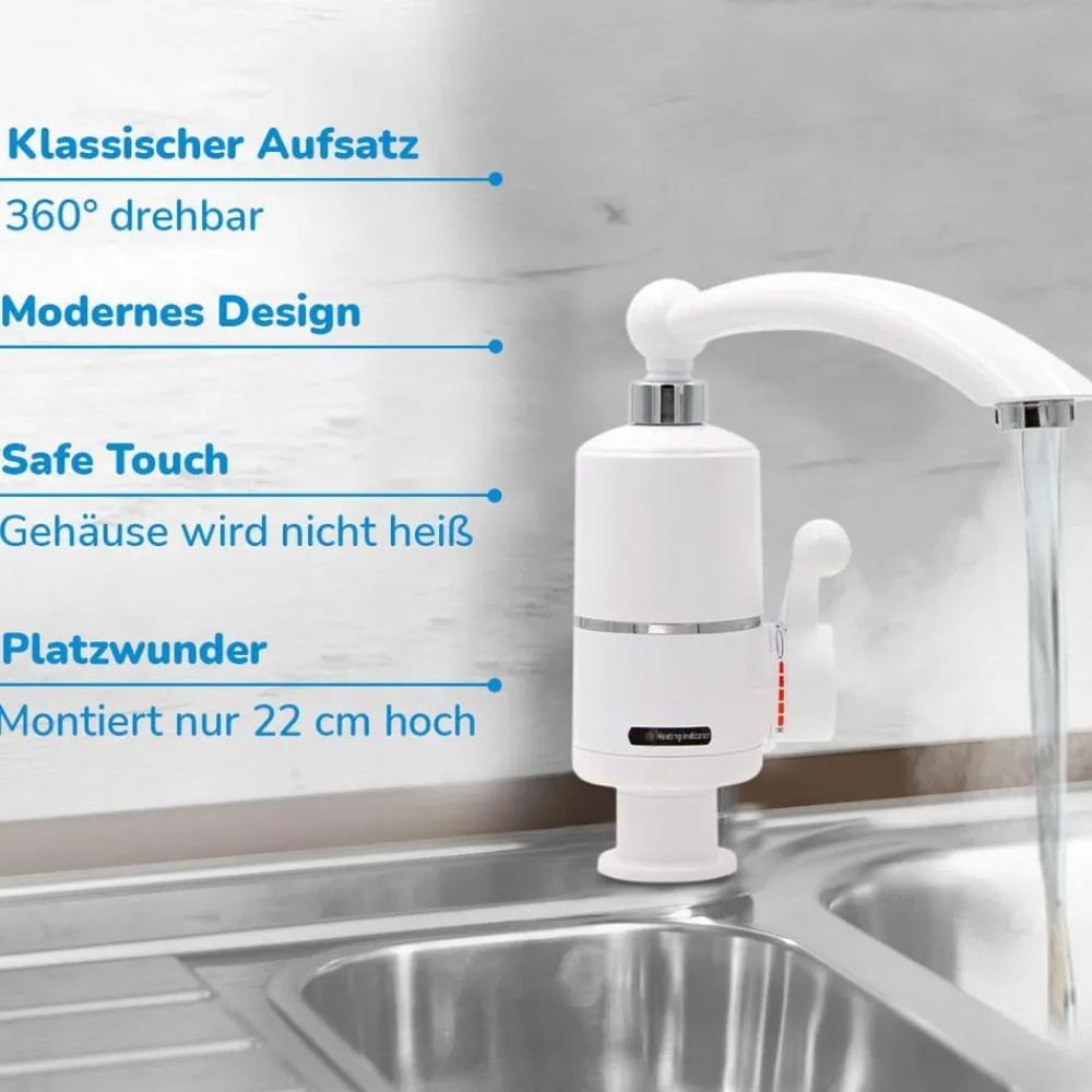 Aquadon Smarte Haushaltshelfer|Heizen-SmartHeater Compact Wasserhahn mit integriertem Durchlauferhitzer