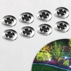 Keine Beleuchtung|Garten-Disk Lights Solarleuchte 8er Set