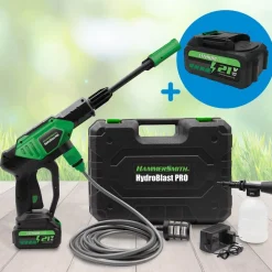 Hammersmith Garten|Reinigung-HydroBlast Pro Autowaschpistole 2in1 Vorteil-Set inkl. Zusatzakku 2600mAh