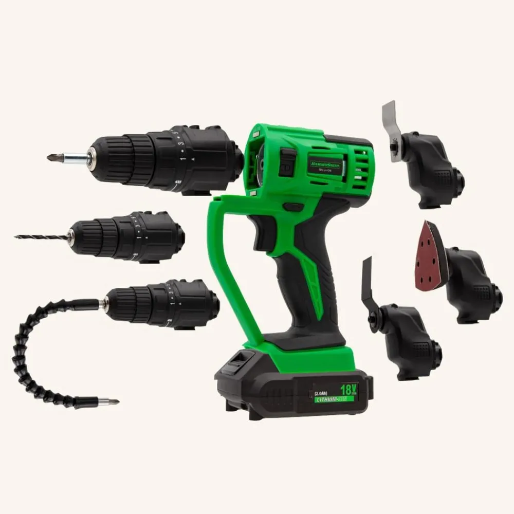 Hammersmith Heimwerken|Heimwerken-MultiTool Akku Multifunktionswerkzeug inkl. Zubehör GRATIS
