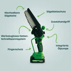 Hammersmith Garten-PocketSaw Pro Mini Akku Kettensäge
