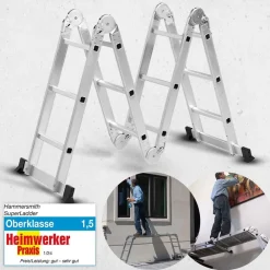 Hammersmith Smarte Haushaltshelfer|Heimwerken-SuperLadder Multifunktionsleiter inkl. Zubehör GRATIS