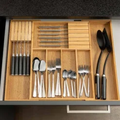 Keine Smarte Haushaltshelfer|Küchenhelfer & Kochzubehör-Holz Besteckkasten ausziehbar