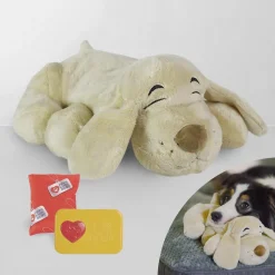 Keine Tierwelt-Huggie Pup das beruhigende Hunde-Kuscheltier mit Herzschlag & Wärmekissen