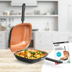Livington Pfannen & Töpfe-Black Doubletta Wendepfanne inkl. Rezeptheft