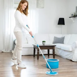 Livington Reinigung-Clean Water Spin Mop Frischwasser-Wischsystem inkl. Reiniger & Pads GRATIS