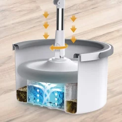 Livington Reinigung-Clean Water Spin Mop Frischwasser-Wischsystem inkl. Reiniger & Pads GRATIS