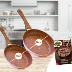 Livington Pfannen & Töpfe-Copper & Stone Pan 24 + 28 cm Pfannenset