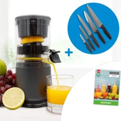 Livington Küchengeräte-JuiceBoost Entsafter Sparset inkl. Harry Blackstone AirBlade Messerset & Rezeptheft GRATIS