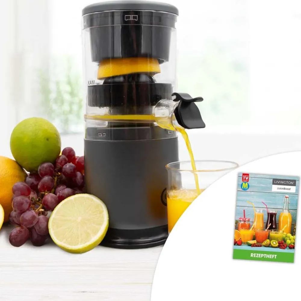 Livington Küchengeräte-JuiceBoost kabelloser Entsafter inkl. Rezeptheft GRATIS
