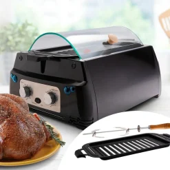Livington Küchengeräte-Rotisserie Chef Tischgrill inkl. Zubehör GRATIS