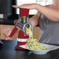 Mediashop.tv Zerkleinerer, Hobel, Reiben, Raspeln-Livington Sumo Slicer 3in1 Trommelreibe rot