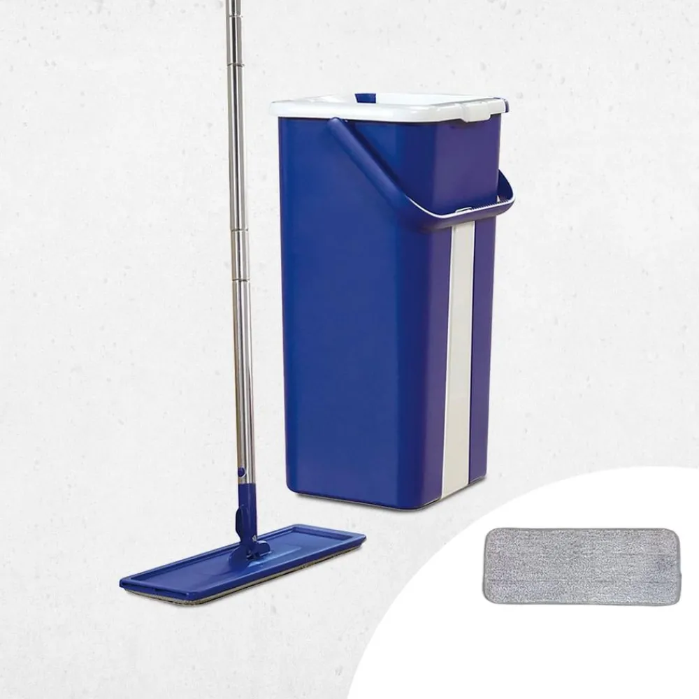Livington Reinigung-Touchless Mop Bodenwischer mit Auswringfunktion inkl. Mikrofaser-Pad