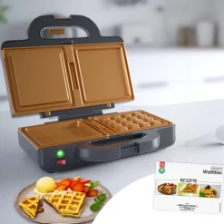 Livington Küchengeräte-Waffiller Waffeleisen inkl. Dosierlöffel & Rezeptheft GRATIS