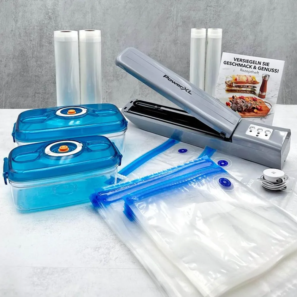 PowerXL Küchenhelfer & Kochzubehör|Küchengeräte-Duo NutriSealer Vakuumiergerät Mega-Spar-Set