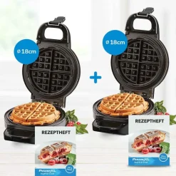 PowerXL Küchengeräte-Waffle Star Waffeleisen 18cm 2er Spar-Set inkl. Rezeptheft GRATIS
