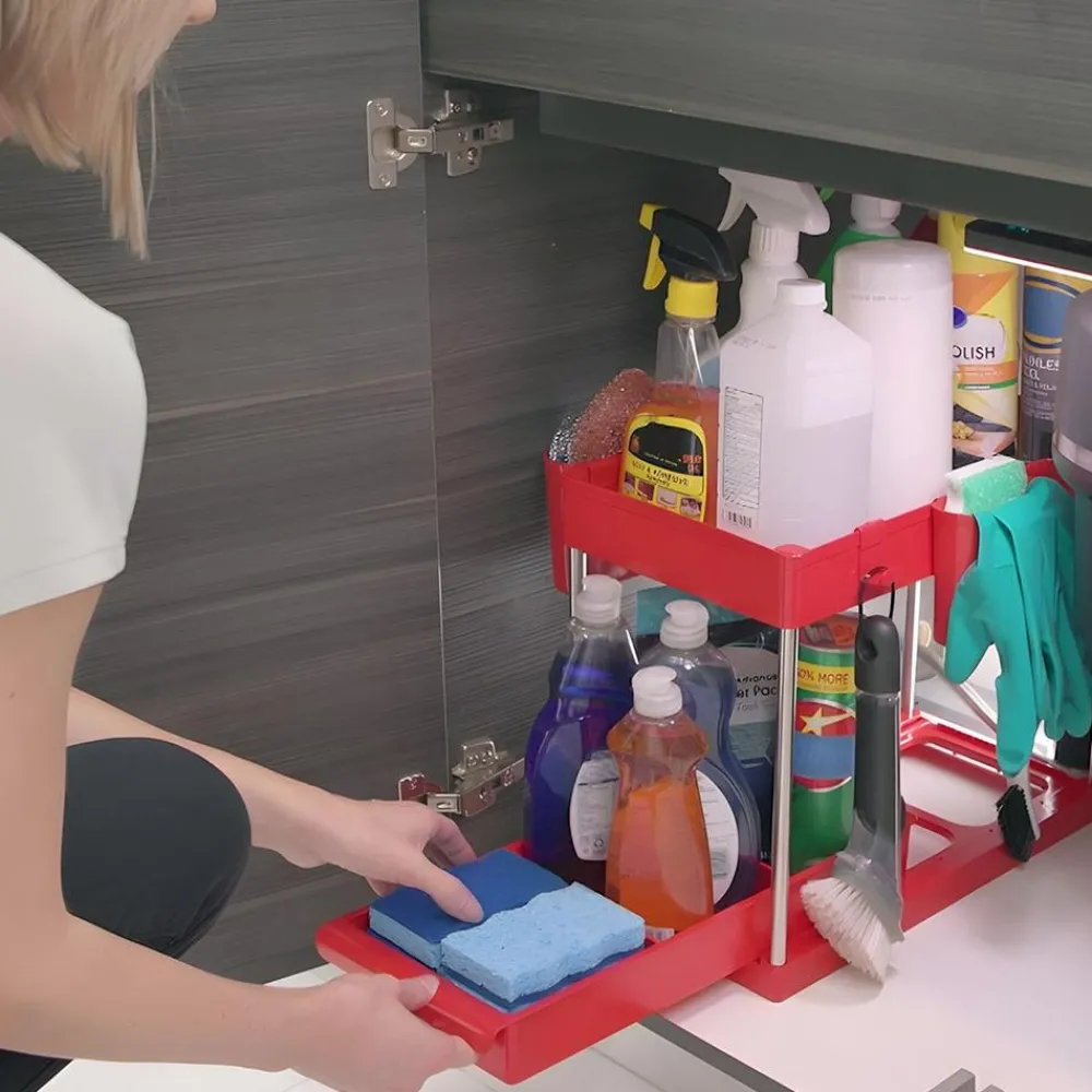Keine Clevere Alltagshelfer|Smarte Haushaltshelfer-Ruby Rolling Rack Organizer ausziehbares Regal