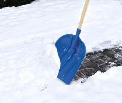 Sonstiges Clevere Alltagshelfer|Garten-Schneeschaufel mit Holzstiel blau