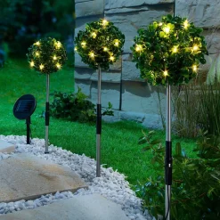 Sonstiges Beleuchtung|Garten-Solar-Buchsbaum 3er-Set