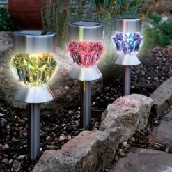 Sonstiges Beleuchtung|Garten-Solar-LED-Steckleuchten Mandala 3er-Set
